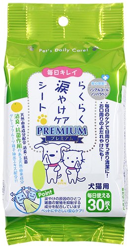 スーパーキャット (Super Cat) らくらく涙やけケアシート プレミアム 30枚入り