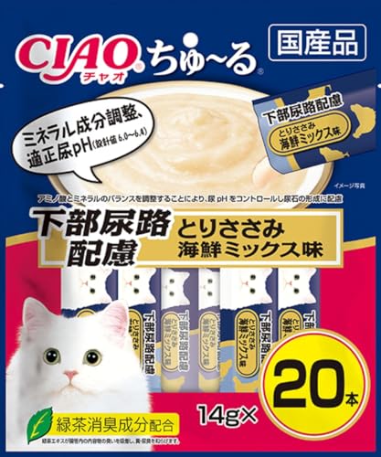 チャオ (CIAO) ちゅ~る 下部尿路配慮 とりささみ 海鮮ミックス味 20本