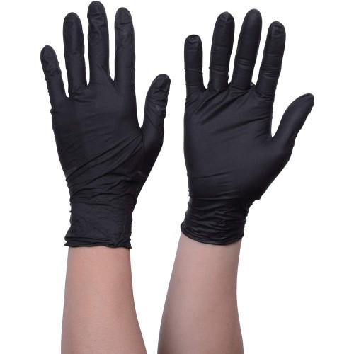 トラスコ中山(TRUSCO) 使い捨て ニトリル 手袋 粉なし TG スタンダード 黒 S 0.08 100枚入り TGNN08BKS