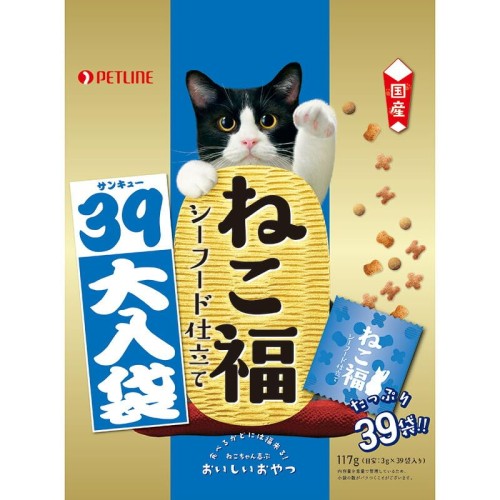 日清ペットフード （まとめ買い）ねこ福 39大入り シーフード味 117g 猫用 ×6