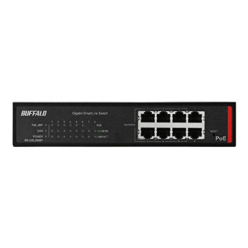 バッファロー BS-GSL2008P 法人向け Giga対応 Po E Layer2 スマートLiteスイッチ 8ポート