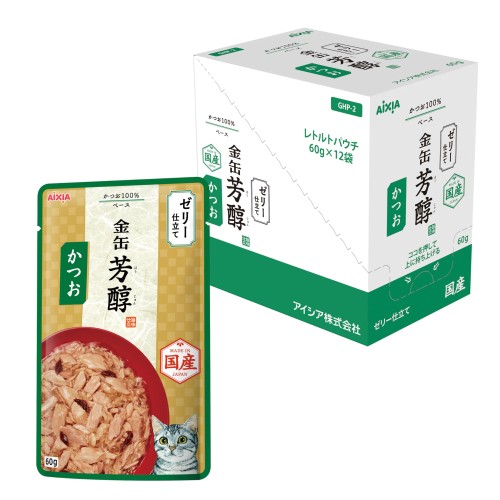 金缶芳醇 パウチ かつお ゼリー仕立て 60g×12個セット
