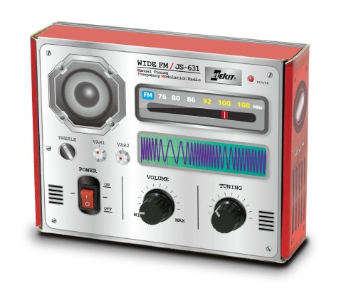 ELEKIT(エレキット) ワイドFMはこらじ はんだ付け不要のラジオ組立キット JS-631