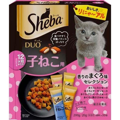 Sheba シーバ デュオ 12ヶ月までの子ねこ用 香りのまぐろ味セレクション 200g×3まとめ買い