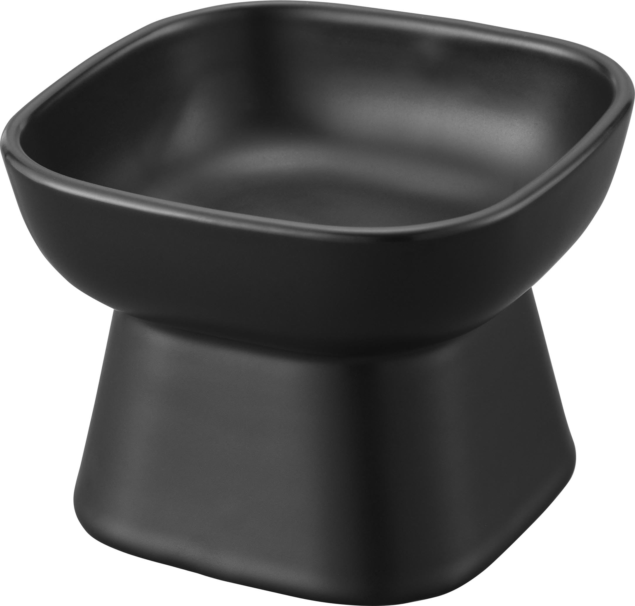 山崎実業(Yamazaki) 食べやすい高さ 陶器 ペットフードボウル ブラック 約W11×D11×H8cm タワー tower エサ入れ 水入れ 食洗機対応 電子レンジ対応 1780
