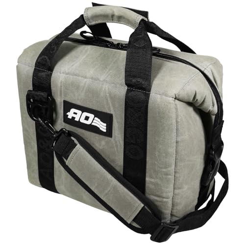 正規5年保証 AO Coolers(エーオークーラーズ) 9パック ワックスドキャンバス ソフトクーラー ライトグレー 8.5L 軽量 撥水 保冷 クーラーボックス クーラーバッグ 保冷バッグ 小型 