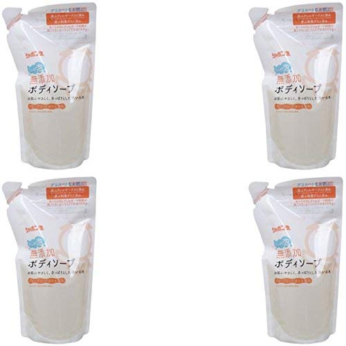 【まとめ買い】シャボン玉 無添加ボディソープ たっぷり泡 つめかえ用 470ml【×4個】