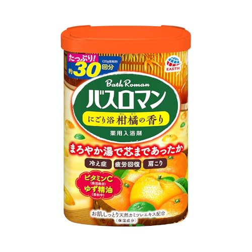 バスロマン 入浴剤 にごり浴 柑橘の香り 600g 温泉成分(硫酸ナトリウム)配合 薬用 入浴剤 バスソルト 粉末入浴剤 医薬部外品