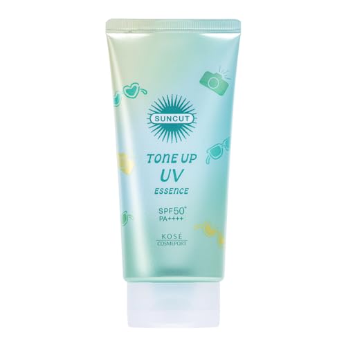 サンカット トーンアップ UV エッセンス SPF50+ PA++++ UV耐水性&starf; ミントグリーン 80g 顔・からだ用 日焼け止め 美容液70%配合 化粧下地 赤みカバー・透明