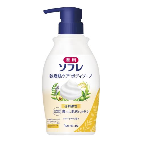 薬用ソフレ ボディソープ【医薬部外品】乾燥肌 ケア 本体 ボトル 450ml フローラルの香り