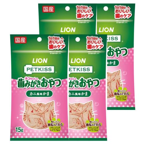 PETKISS 猫用おやつ FOR CAT オーラルケア カニ カニ風味かま 15グラム x 4 まとめ買い