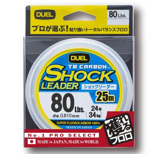 DUELデュエル フロロライン 80Lbs. TB CARBON ショックリーダー25m 80Lbs. ナチュラルクリア H3498