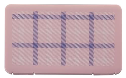 伊勢藤ISETO マスクケース ポータブルマスクケース ピンクチェック 幅19.0×奥行11.0×高さ1.2cm 日本製 携帯用 プラスチック 二つ折り 薄型 おしゃれ 柄 I-562