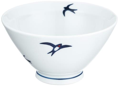 逸品社 お茶碗 径11.8×6.5cm 日本製 電子レンジ 食洗器 対応 ホワイト Sugar Land ツバメ 85291-4