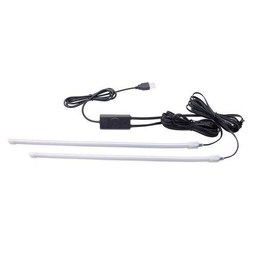 槌屋ヤックTsuchiya Yac 車内用品 LEDイルミネーション アンビエント レインボー チューブ ライト ホワイト/ブラック 10×50×20mm PF-380