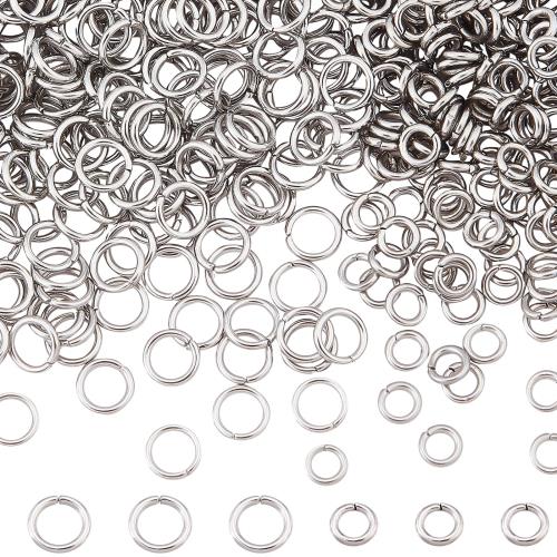 SUNNYCLUE 1100個2種 3/4mm 丸カン ステンレス カン オープンジャンプリング 丸環 ステンレス マルカン キット 未溶接 ジャンプリング リング クラスプ 留め金 銀色 パーツ 留