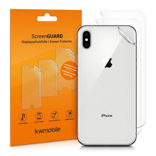 kwmobile Apple i Phone XS Max対応 背面 3x 保護 フィルム - 傷 指紋 防止 プロテクター セット アイフォン マックス対応