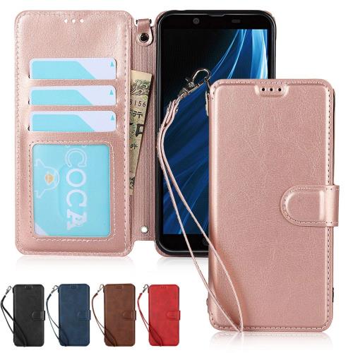 アクオス センス2 ケース 手帳型 AQUOS Sense 2 スマホケース SH-01L 携帯カバー SHV43 財布型 Jaorty PUレザー スタンド機能付き カード収納 Qi充電対応 マグネ