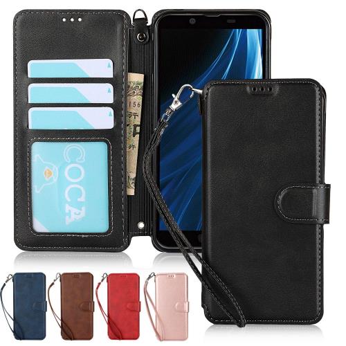 アクオス センス2 ケース 手帳型 AQUOS Sense 2 スマホケース SH-01L 携帯カバー SHV43 財布型 Jaorty PUレザー スタンド機能付き カード収納 Qi充電対応 マグネ