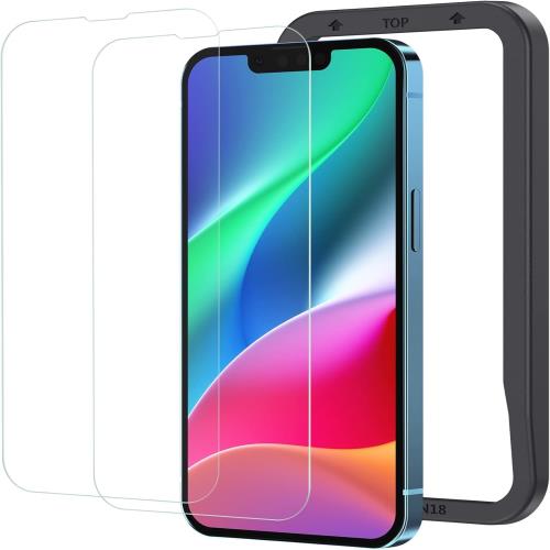 NIMASO ガラスフィルム i Phone 16e 用/i Phone 14 用/i Phone 13 Pro 用/i Phone 13 用 強化 ガラス 液晶 保護 フィルム ガイド枠付き 2枚セ