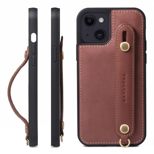 HANATORA i Phone13 ケース 本革 耐衝撃 背面ベルト ストラップリング スマホケース スマホ スタンド機能 コードホルダー ガラスフィルム 付き オイルドレザー ギフト チョコ GH