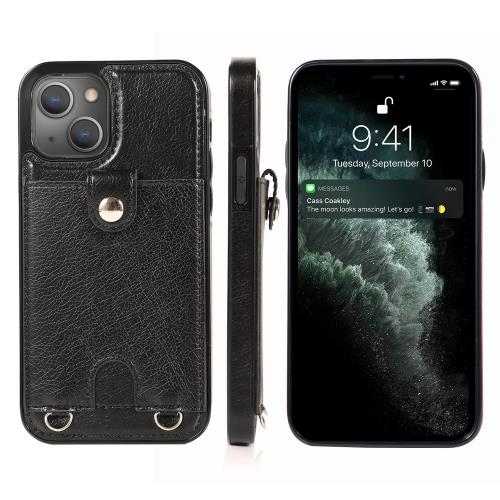 i Phone 13 6.1 (2021)スマホ ケース 肩掛け 首かけ 斜めがけ ショルダー i Phone 13 縄掛け ケース PU レザー i Phone 13 6.1 カード収納 i Pho