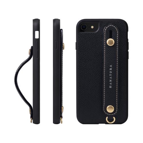 HANATORA i Phone8 7 SE3 SE2 (第3世代 第2世代) ケース 本革 耐衝撃 背面ベルト スマホケース スマホ スタンド機能 ネック ストラップ 付き エンボスレザー ギフト 