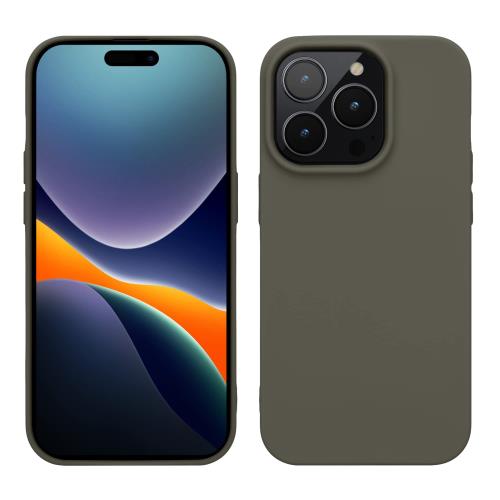 kwmobile スマホケース Apple i Phone 14 Pro対応 ケース - 耐衝撃 薄型 軽量 滑り止め - ソフト TPU オリーブグリーンマット