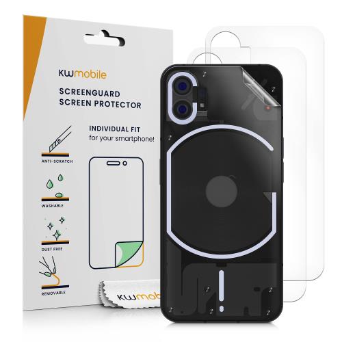 kwmobile Nothing Phone (1)対応 背面 3x 保護 フィルム - 傷 指紋 防止 プロテクター セット 対応
