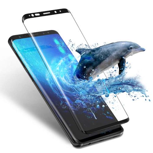 Galaxy S8Plus ガラスフィルム S8Plus フィルム S8プラス 保護フィルム SC-03J ガラス SCV35 液晶保護 フィルム ふぃるむ 1枚セットヘラ付き/本体の湾曲する端まで貼
