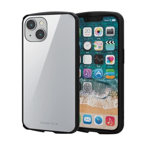エレコム i Phone14 / 13 ケース カバー 耐衝撃 衝撃吸収 エアークッション 薄型 軽量 TOUGH SLIM LITE [Magsafe対応のi Phone14/13専用］ ストラップ