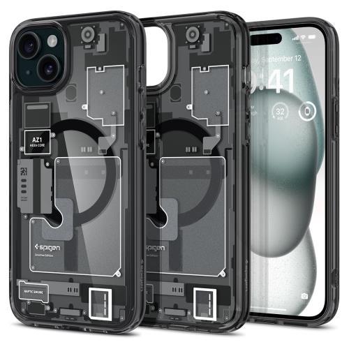 Spigen 創業18年の技術力 i Phone 15 Plus ケース クリア Mag Safe対応 米軍MIL規格 ウルトラ・ハイブリッド・マグフィット ACS06664 (ゼロ・ワン)