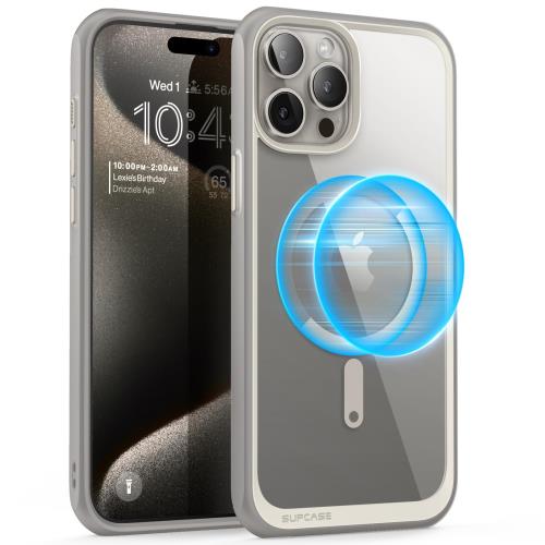 SUPCASE i Phone 15 Pro Max ケース 6.7インチ 2023 Mag Safe対応 背面透明 保護 クリアカバー ストラップホール 衝撃吸収 薄型 密着 ワイヤレス充電対応 U
