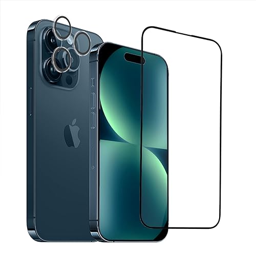 Apapeyaガラスフィルム i Phone 15 Pro Max用 保護フィルム+カメラフィルム 超薄型 0.25mm 全面保護アイフォン15プロ マックス用 フィルム レンズ保護カバー旭硝子社ガラ