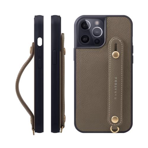 HANATORA i Phone15Pro Max ケース 本革 耐衝撃 背面ベルト スマホケース スマホ スタンド機能 ネック ストラップ 付き エンボスレザー ギフト マグネットなし トープ NG
