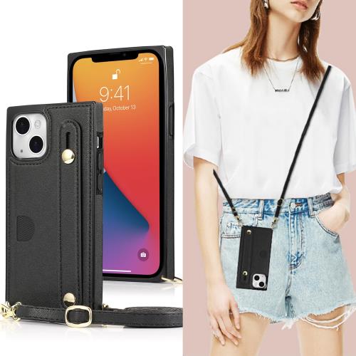 Cavor i Phone15 Plus 手帳型 スマホ ケース i Phone15 Plus 適用 肩掛け 首かけ 斜めがけショルダー ケースi Phone15 Plus 財布型 ケース i Pho