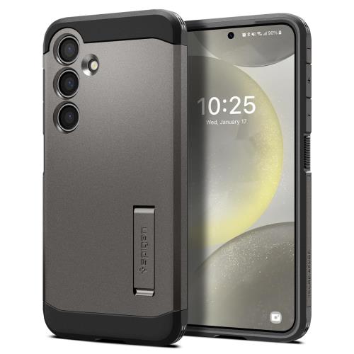 Spigen Galaxy S24 ケース 耐衝撃 スタンド付き 米軍MIL規格取得 SC-51E SCG25 三層構造 スマホスタンド カメラ保護 傷防止 衝撃 吸収 Qi充電 ワイヤレス充電 タフ
