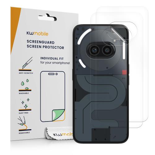 kwmobile Nothing Phone 2a / Phone 2a Plus対応 背面 3x 保護 フィルム - 傷 指紋 防止 プロテクター セット 対応