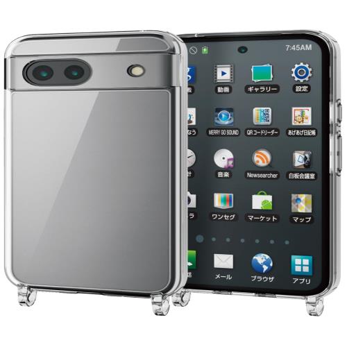 エレコム Google Pixel 8a ケース カバー 透明 耐衝撃 衝撃吸収 ハイブリッド TPU ショルダー ストラップホール付き 硬度 5H 傷がつきにくい キズ エアークッション カメラ保護