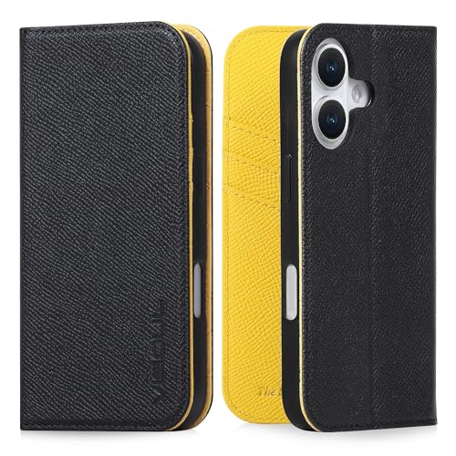 VISOUL i Phone16 対応ケース 手帳型 本革 手帳型ケース アイフォン16 ケース Mag Safe対応 アイホン16 横置きスタンド機能付き手帳型ケース スマホケース ワイヤレス充電対