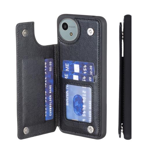 Anrek SHARP AQUOS wish4 SH-52E docomo A402SH Rakuten Mobile 用 ケース 手帳型（ブラック）ドコモfh52e アクオスwish4 高級 PU革