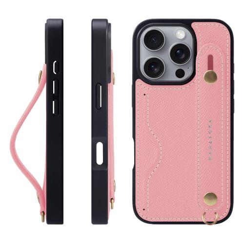 HANATORA i Phone16Pro ケース 本革 耐衝撃 背面ベルト カードポケット スマホケース スマホ スタンド機能 ネック ストラップ 付き エンボスレザー ギフト マグネットなし ピン