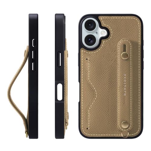 HANATORA i Phone16Plus ケース 本革 耐衝撃 背面ベルト カードポケット スマホケース スマホ スタンド機能 ネック ストラップ 付き エンボスレザー ギフト マグネットなし ト