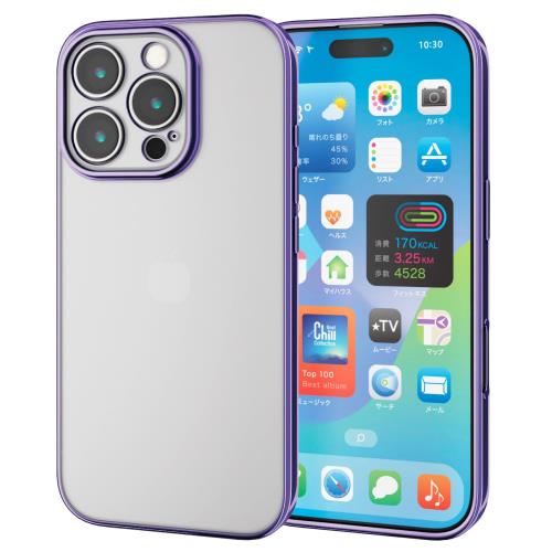 エレコム i Phone 16 Pro ケース 極限設計 メタリック フレーム ソフト TPU メタリックヴァイオレット PM-A24CUCTMKPU