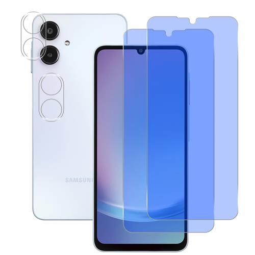 対応 Galaxy A25 5G SC-53F SCG33ガラスフィルム ブルーライトカット 2+2枚セット 国産旭硝子素材 galaxy a25 フィルム （２枚入り） +レンズ保護フィルム （２枚